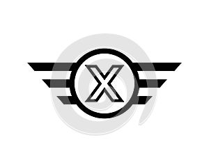 Initial letter X Black wing logo template vector