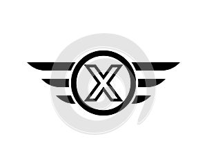 Initial letter X Black wing logo template vector