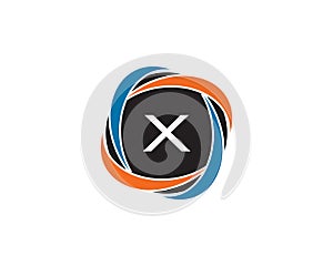 Initial Letter X Circle Negative Space Logo Design Template