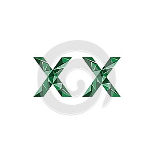 Initial letter xx abstract triangle logo vector