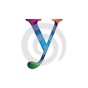 Initial letter y concept logo vector blue orange and purple color