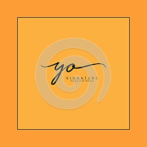 Initial Letter YO Logo - Hand Drawn Signature Logo
