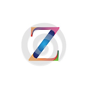 Initial letter z concept logo vector blue orange and purple color