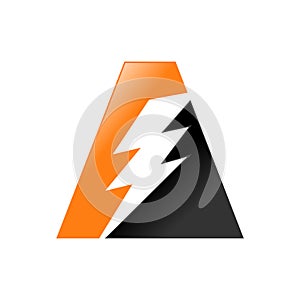 Initial A Lettermark Lightning Energy Icon Design