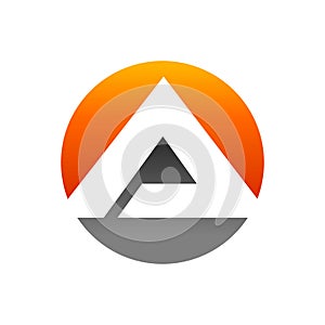 Initial A Lettermark Pyramid In Circle Icon Design