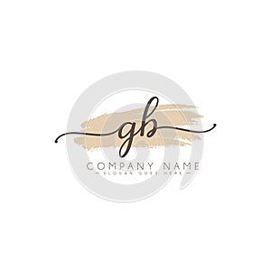 Initial Letters GB Logo - Hand drawn Signature Logo