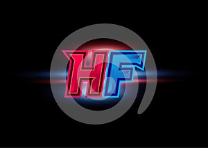 Initial letters HF esport style fit for gaming, twitch, youtube. Vector monogram logo template