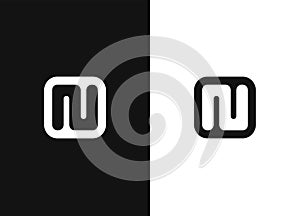 Initial letters NU logo design template elements photo