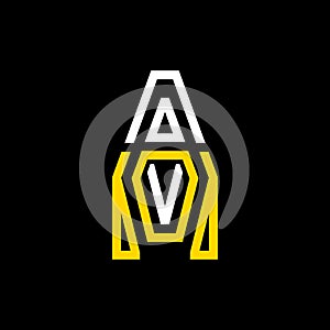 Initial AM line logo design, unique combination of Letter A and M logo template