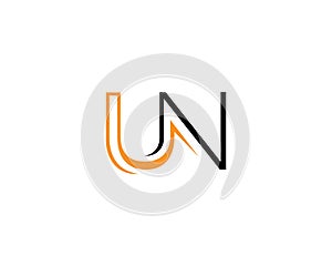 initial Line UN Letter Modern Creative Logo