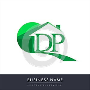 initial logo DP with house icon, business logo and property developer