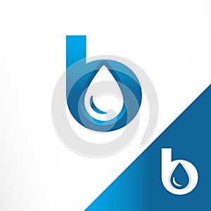 Initial Logo letter B with oil drop or water