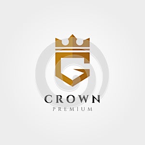 Initial logo letter G with crown vector symbol illustration design