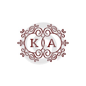 Initial Logo Letter KA luxury Minimalist design