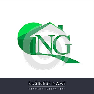 initial logo NG with house icon, business logo and property developer
