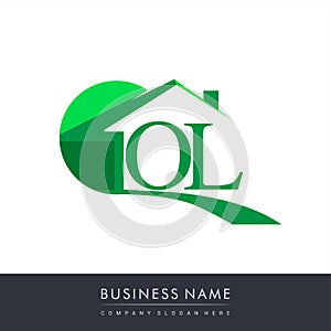 initial logo OL with house icon, business logo and property developer