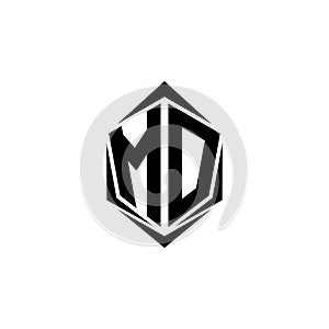 Initial MD logo design with Shield style, Logo business branding