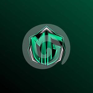 Initial MG logo design, Initial MG logo design with Shield style, Logo for game, esport, community or business