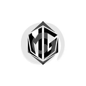 Initial MG logo design with Shield style, Logo business branding