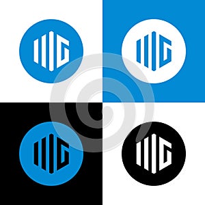 Initial MG or WG letter logo icon design - Vector