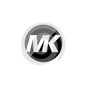 Initial MK letter Logo Design isolated on white background