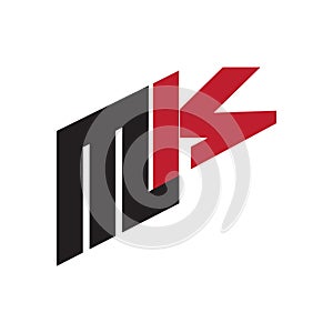 Initial MK letters logo design. MK logo template vector red and black color best icon design. KM letter logo monogram icon design photo