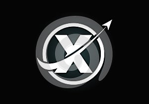 Initial X monogram alphabet symbol design incorporated with the arrow. Financial or success logo concept. Font emblem. Logo for