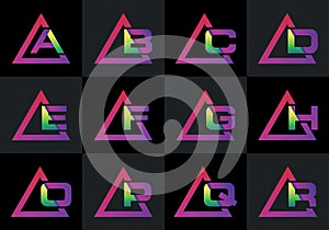 Initial monogram letter with tringle shape. Letter logo design