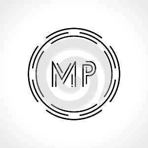 Initial MP letter Logo Design vector Template. Abstract Letter MP logo Design