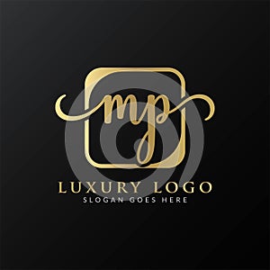 Initial MP letter Logo Design vector Template. Luxury Letter MP logo Design