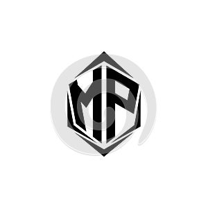 Initial MP logo design with Shield style, Logo business branding