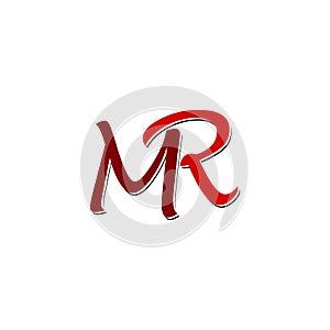 Initial MR letter Logo Design isolated on white background