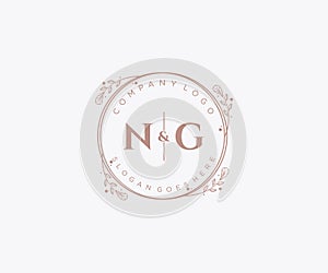 initial NG letters Decorative luxury wedding logo