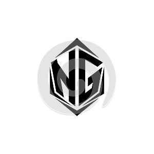 Initial NG logo design with Shield style, Logo business branding
