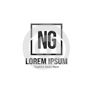 Initial NG logo template with modern frame. Minimalist NG letter logo vector illustration