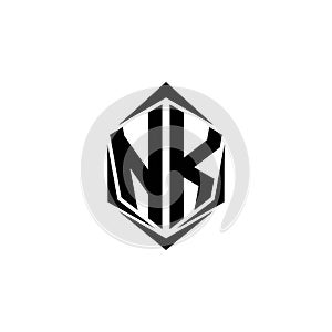 Initial NK logo design with Shield style, Logo business branding