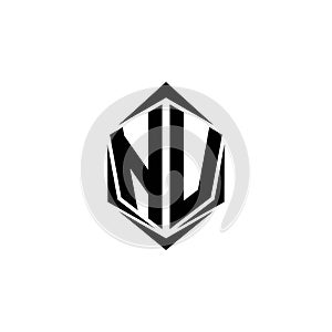 Initial NV logo design with Shield style, Logo business branding