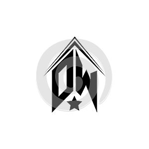 Initial OW, DW logo design with Shape style, Logo business branding