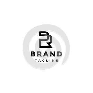 Initial PR Letter Loop Line Logo Design