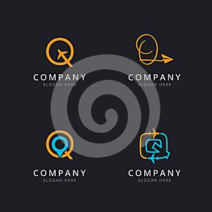 Initial Q logo with travel elements template