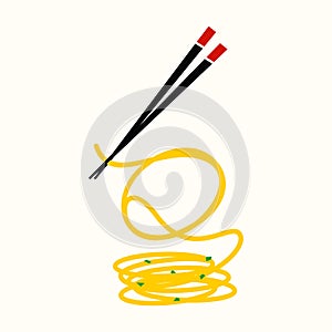 Initial Q Noodle Chopstick logo