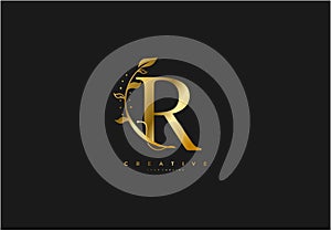 Initial R Letter Linked Swoosh Rounded Monogram Logotype