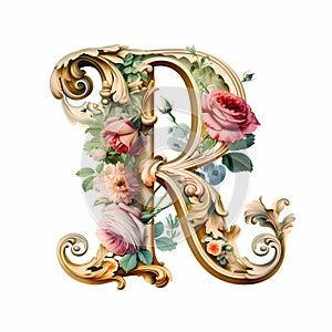 Initial R Rococo Style