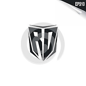 Initial RD logo design with Shield style, Logo business branding