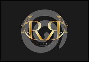 Initial RR Letter Linked Swoosh Rounded Monogram Logotype