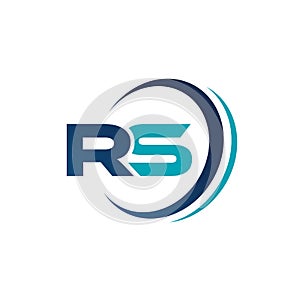 initial RS Letter logo design vector graphic concept illustrations