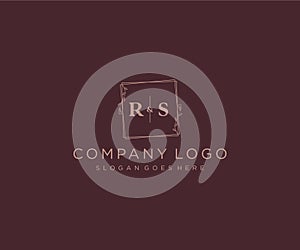 initial RS letters Decorative luxury wedding logo