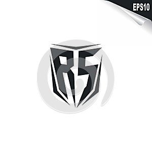 Initial RS logo design with Shield style, Logo business branding