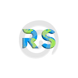 Initial RS logo design with World Map style, Logo business branding