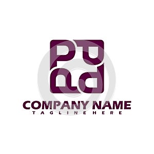 Initial Square Letter P Icon Logo Vector Template